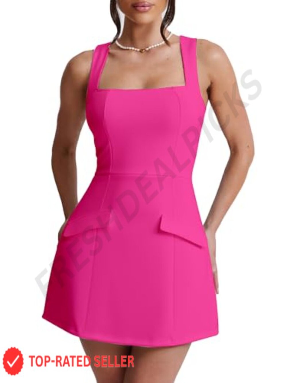 Sexy Bodycon Corset Mini Dress Sleeveless Square Neck A-Line Party Club